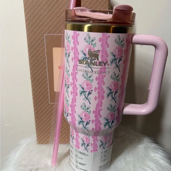{NEW} Stanley LoveShackFancy Pink Floral Insulated Tumbler - Picture 2 of 6